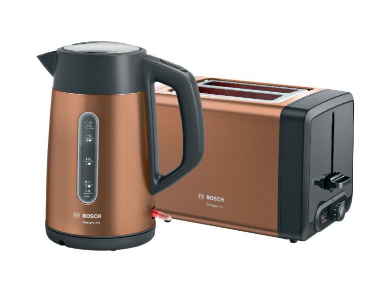 Měděná sada BOSCH — rychlovarná konvice a topinkovač DesignLine
